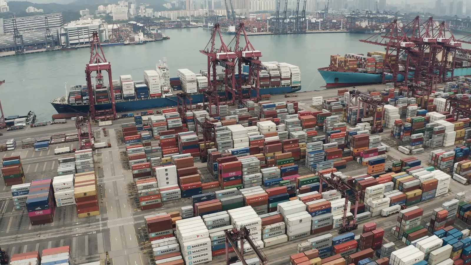 Container terminal from above
